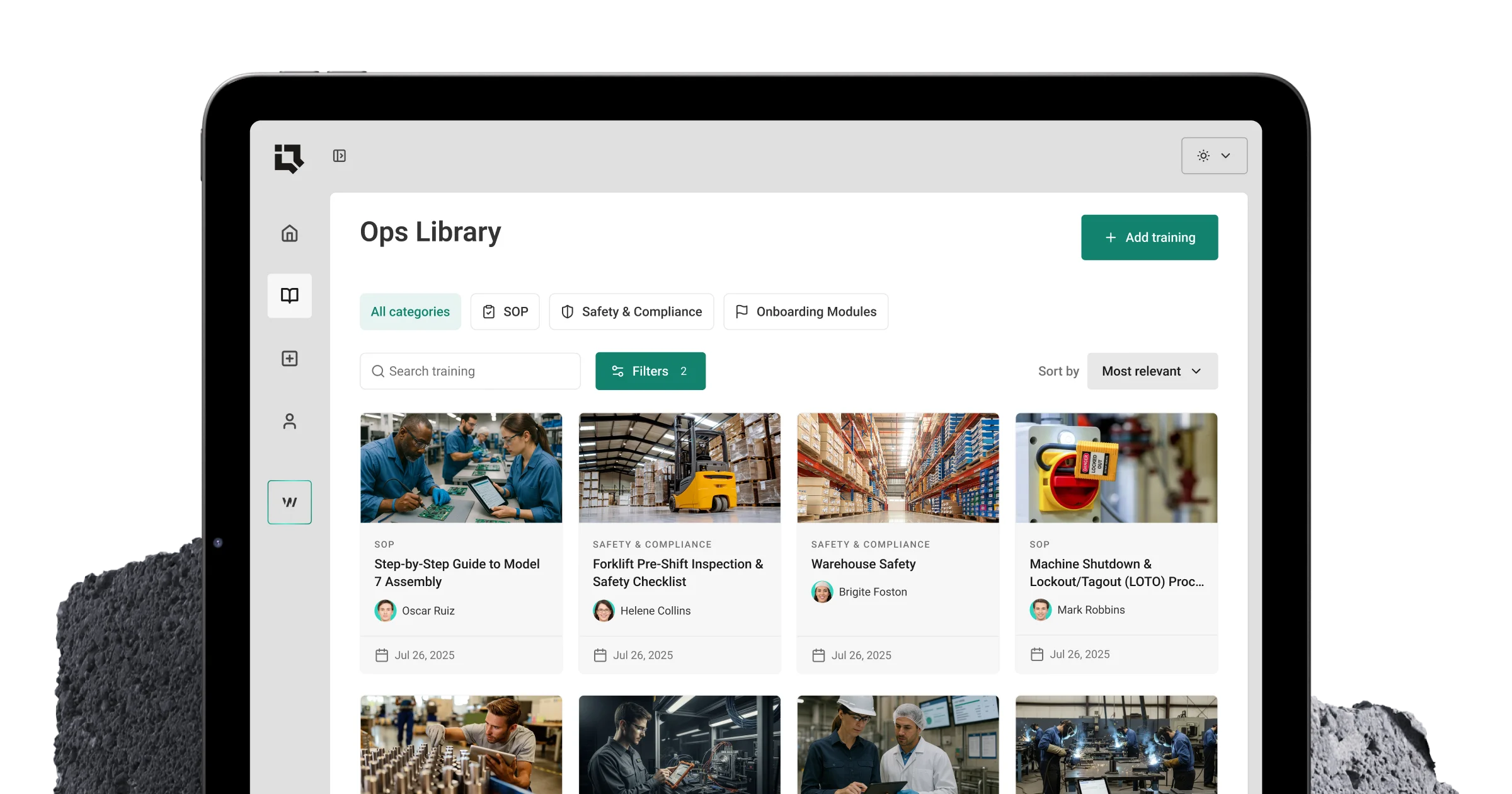 Ops Library interface preview.